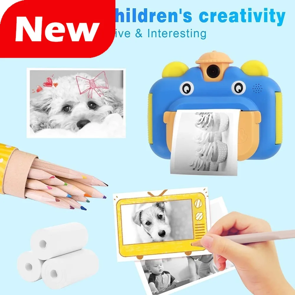 5/10/15/20 57*25mm 감열지 흰색 어린이 카메라 인스턴트 인쇄 어린이 카메라 인쇄 용지 교체 액세서리 부품