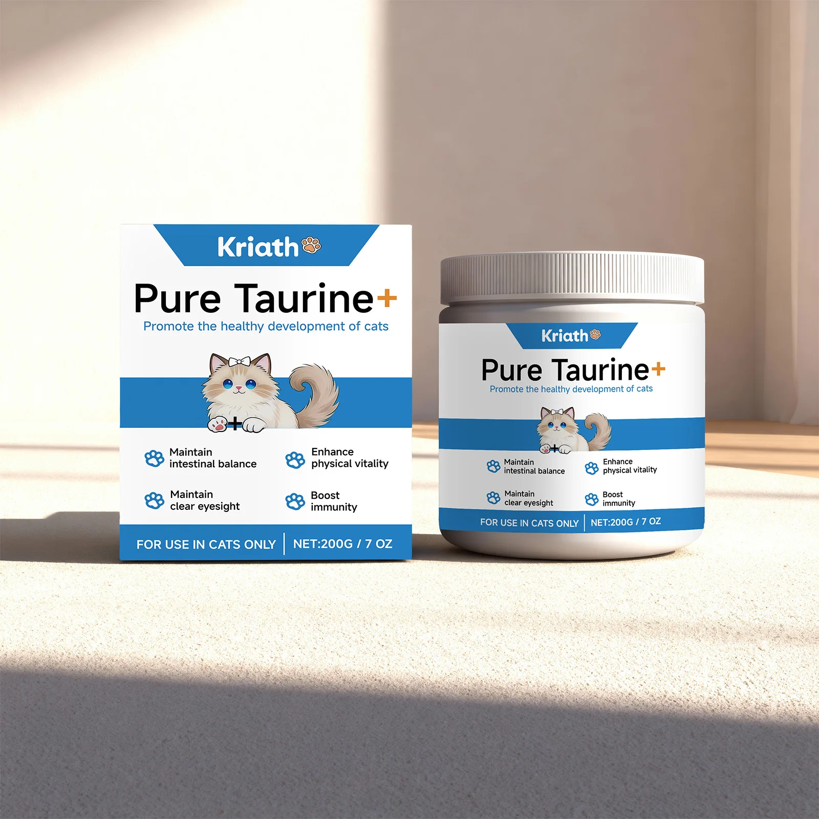 Cat Daily Nutritional Taurine Powder Gentle Formula Supports Heart & Eye Health Help Meet Vitamin Mineral Needs for Cats