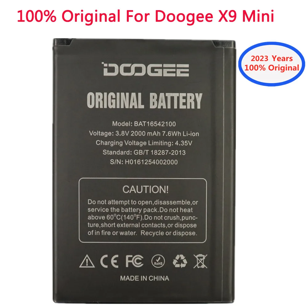 

2023 год Новинка 2000 мАч BAT16542100 оригинальный аккумулятор Для DOOGEE X9 Mini 5-дюймовый смартфон сменный аккумулятор батареи