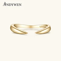ANDYWEN – bagues réglables en argent Sterling 100% pour femmes, bijoux simples à la mode pour fête d'anniversaire, 925, 2024 1