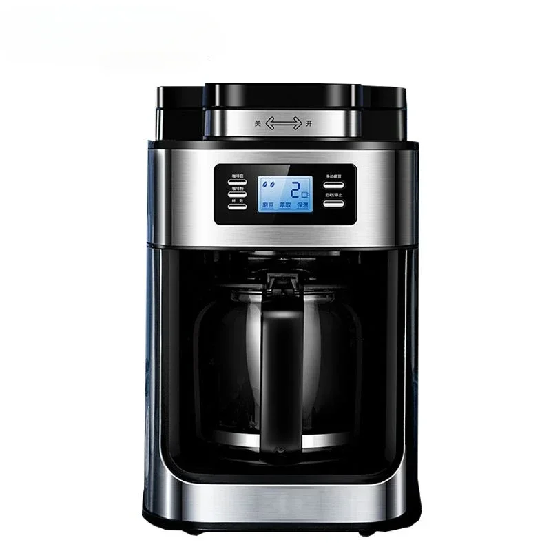 Household Automatic American Coffee Machine Drip Type Coffee Maker With Filter Bean Grinder 2 in 1 Tea maker 220V