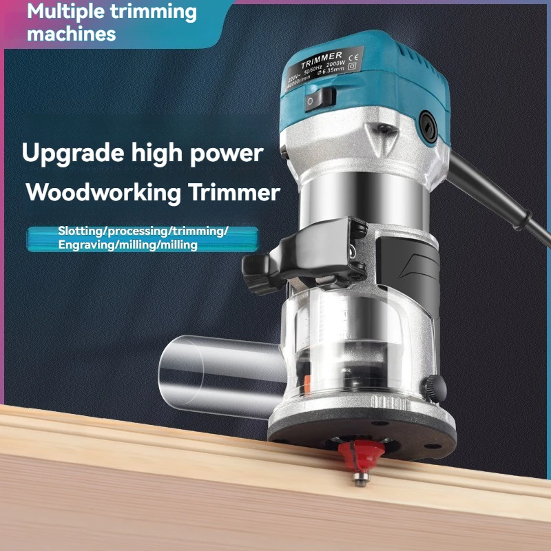 2000W Router Wood Electric Trimmer Woodworking Milling Machine Hand Trimmers Wood Edge Router 40000RPM Home DIY Tools