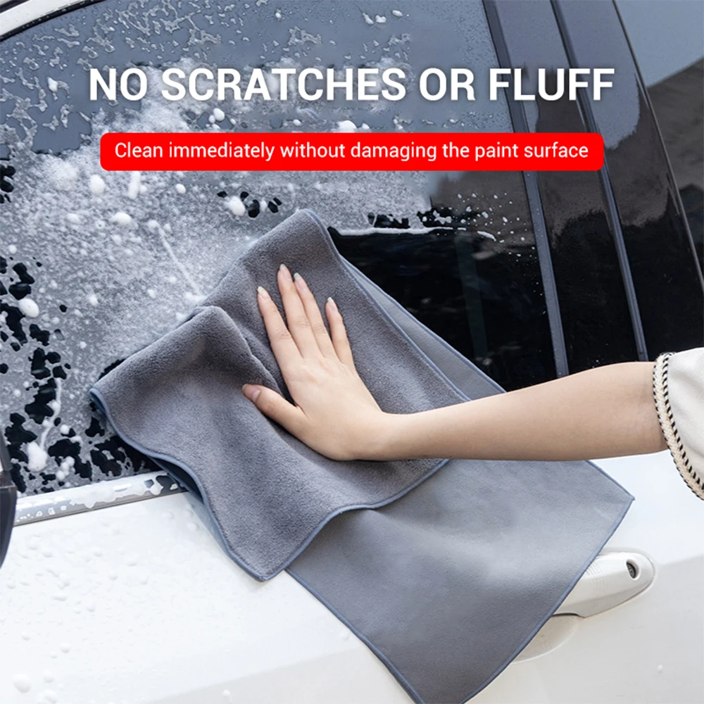 

1pcs Double-sided Cleaning Cloths Super Absorbent Car Drying Towel Suede Coral Velvet Car Cleaning Cloth Multipurpose Auto Towel