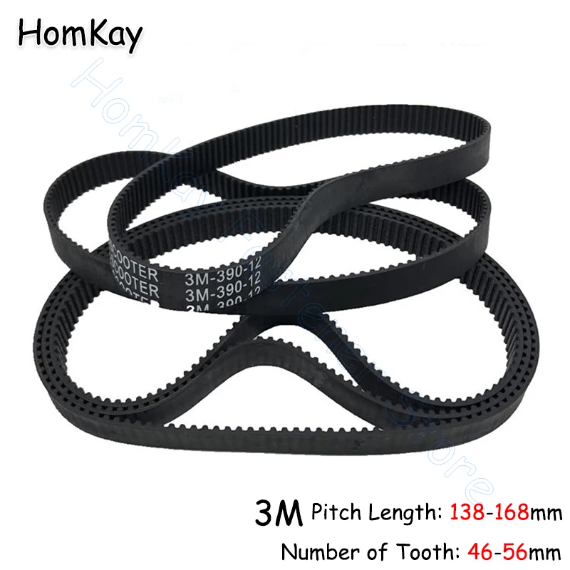 

HTD-3M Timing Belt Rubber Closed-loop Transmission Belts Pitch 3mm No.Tooth 46 47 48 49 50 51 52 53 54 55 56Pcs width 10 15mm