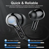New Wireless Earbuds HiFi Stereo Headphones BT5.3 with ENC Noise Cancelling 48H LED Display Ear Buds IP7 Waterproof Earphones 4