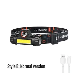 Rechargeable LED Headlamp with Dual Light Modes and Magnetic Tail (Style B)