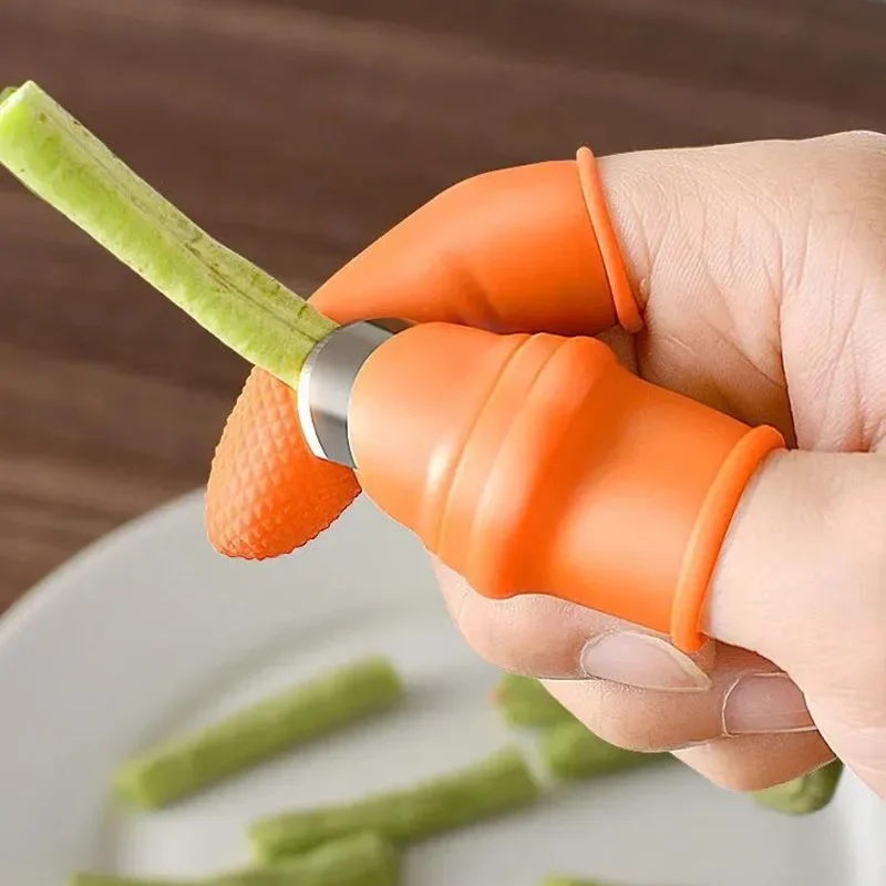 1set Silicone Finger Protector Thumb Knife Protector Gears Cutting Vegetable Iron Nail Pick Grape Picker for Garden Orchard