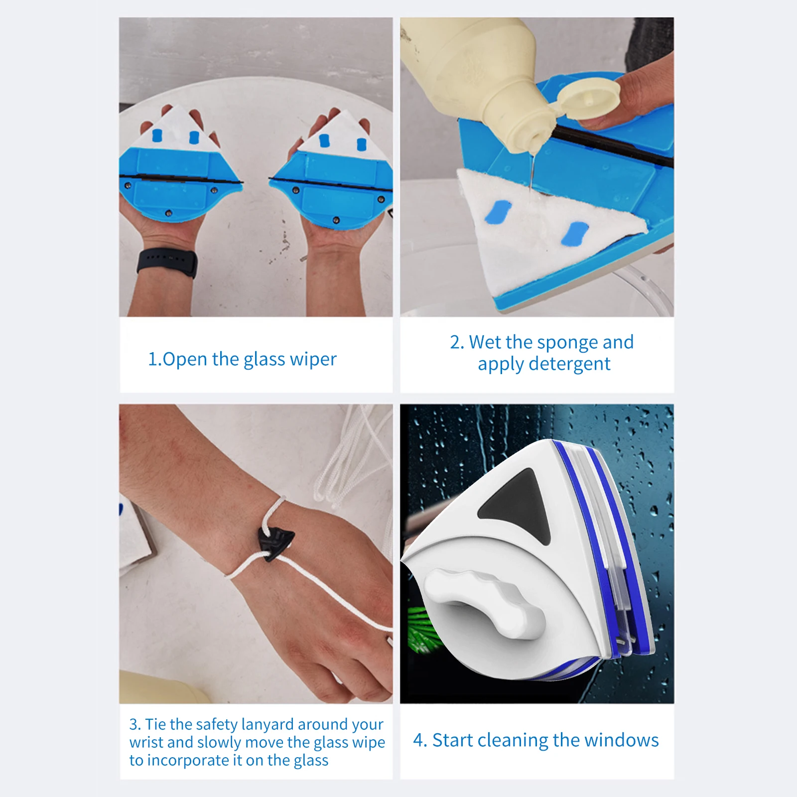 Magnetic Window Cleaning Brush Double Side Glass Window Cleaner