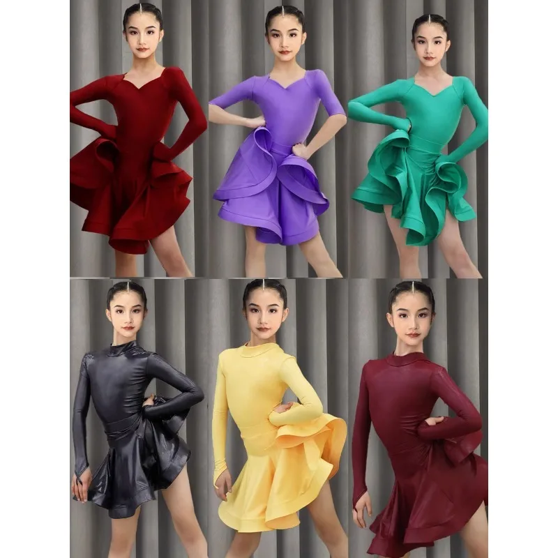 

Children's Latin dance high-end standard professional regulations performance competition dress girl CBDF standard skirt