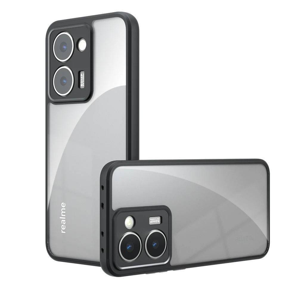 Luxury Matte Shockproof Translucent Phone Case with TPU Frame