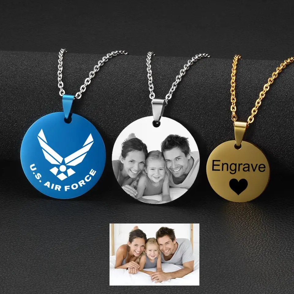 Gioiello Ricordo Foto Collana Personalizzata MeMeDIY Con Foto - Pendente Cuore E Dog Tag Argento/nero Collana Foto Personalizzata - Foto 9