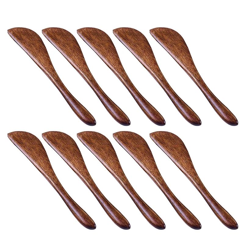 10 Pack Wooden Butter Knife, 6 Inch Condiment Knives Wood Super Handy