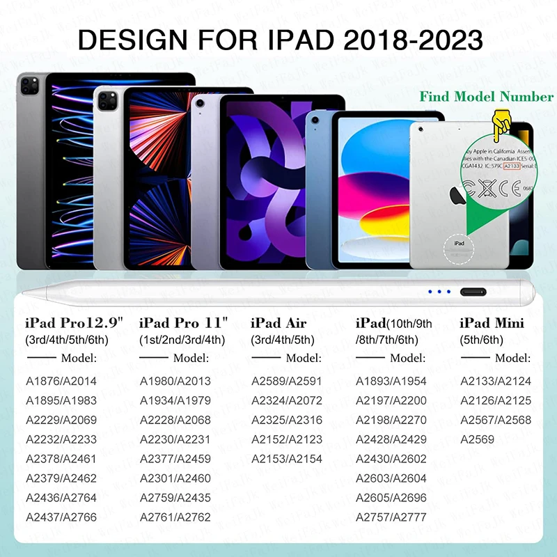 Apple Pencil 2 Ipad  2 ŸϷ  iPad Pro 11 12.9 Air 4 5 7 8 9 10th Mini 5 6 2018-2023 ׼