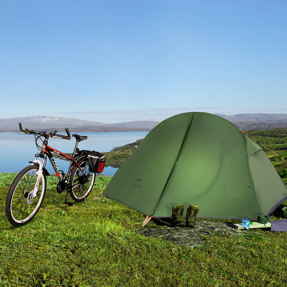 Outdoor Ultralight Cycling Tent 1 2 People Backpacking Trekking Mountain Single Camping Tent Waterproof PU4000 camping tent portable tent