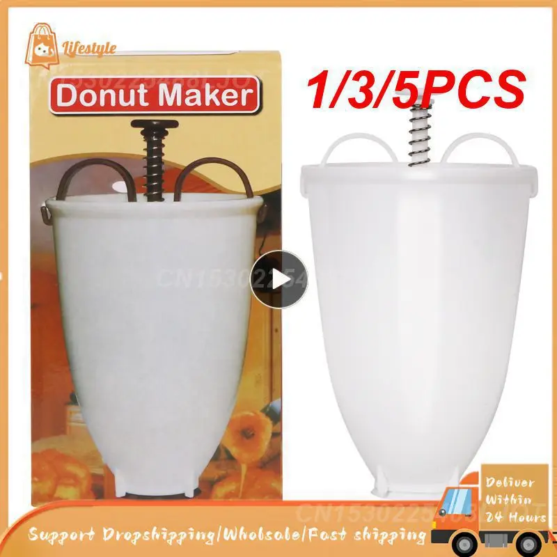 1/3/5Pcs Stampi Per Ciambelle Peso Donut Maker Dispenser Manuale Per Cialde In Plastica Fast Plastic Donut Maker Stampi Per Biscotti Rotondi Fai Da Te