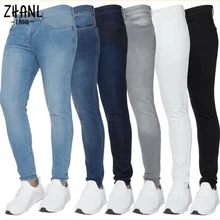 New Men's Stretch Skinny Jeans Fashion Elastic Cotton Slim Denim Pants Male Plus Size Pencil Pants Pure Color Casual Trousers