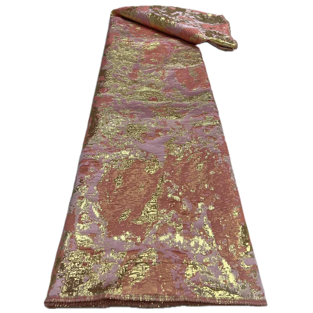 Jacquard Gilded Lace Fabric African Nigerian Brocade 5 yards