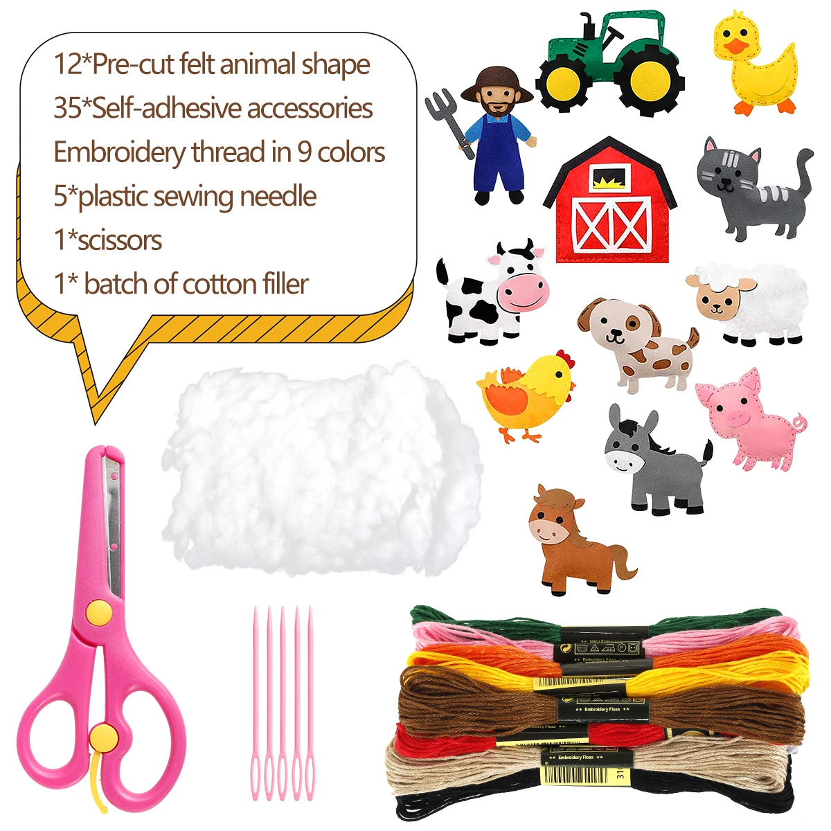 DIY Animal Sewing Kits Felt Toys Crafts Early Kids Education Sensory Set sewing craft kit