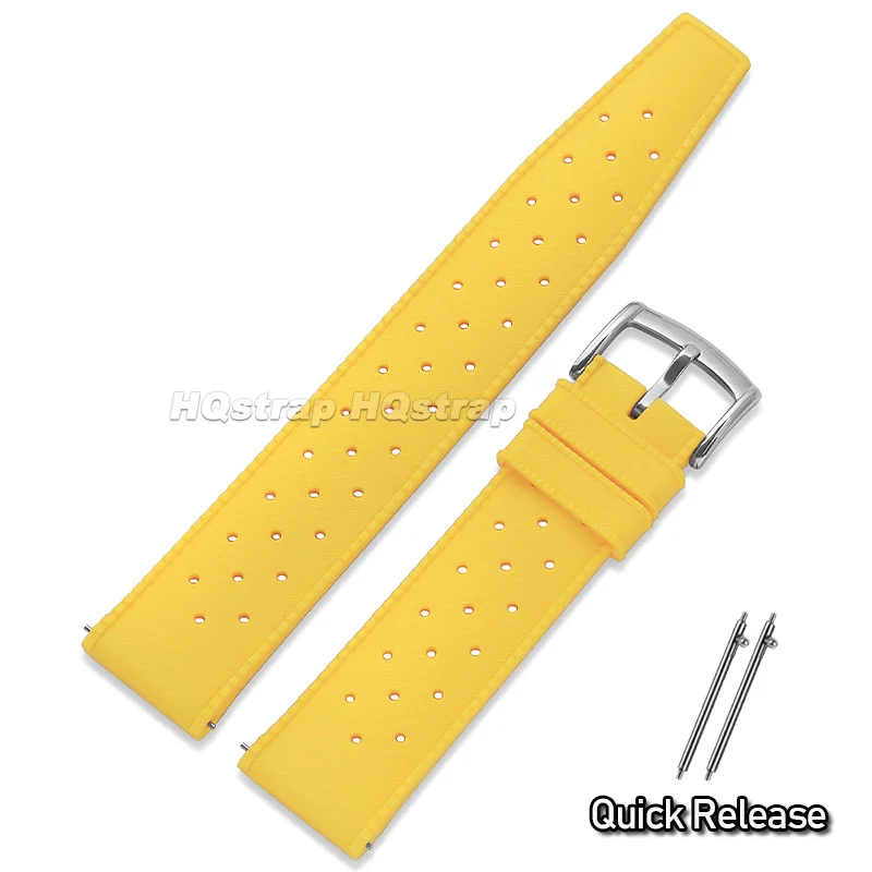 Waterproof Quick Release Perforated Silicone Watch Strap - Tropical Design