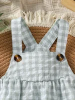 Suspenders Baby Boys Sleeveless Summer Plaid Green jumpsuit Japan&Korean Streetwear) 3
