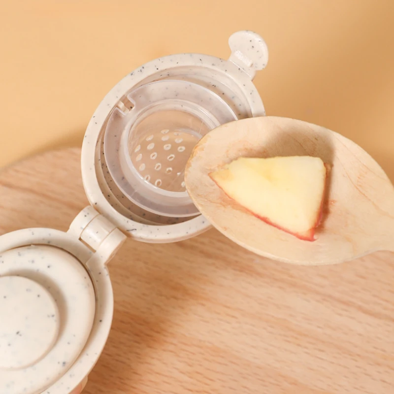 Baby Fresh Fruit Food Feeder with Lid BPA Free Silicone Baby Mesh Feeders for Infant Fruit Pacifier Nibbler Toddler Teething Toy