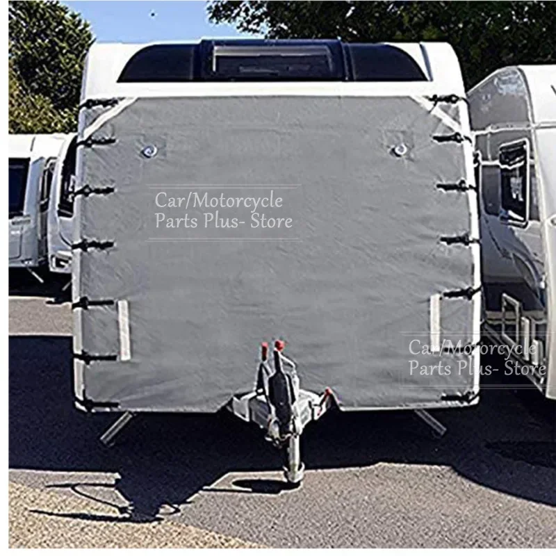 Universele waterdichte UV-bestendige voorste trekdekselbeschermer voor caravan, 210x175cm, met 2 LED-noodverlichting, opbergtas