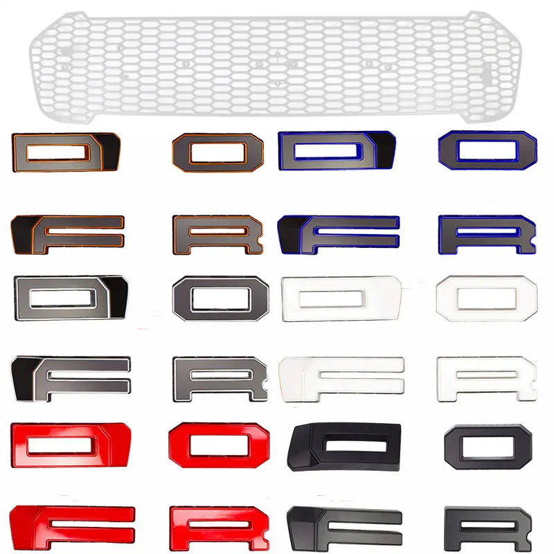 4 Letters Modified Mesh Grill Grille car accessories Fit RANGER-T8 PX3 MK3 XL XL+ XLS XLT Limited WILDTRAK Pickup Trucks