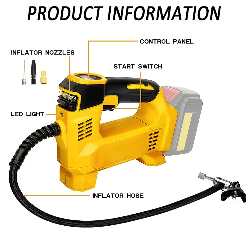 Dewalt ���͸��� ���� ���� ����, ���� ���� ��â��, Ÿ�̾� ���� �� �� ��â�� LED ���� ���� �����, 18V, 20V