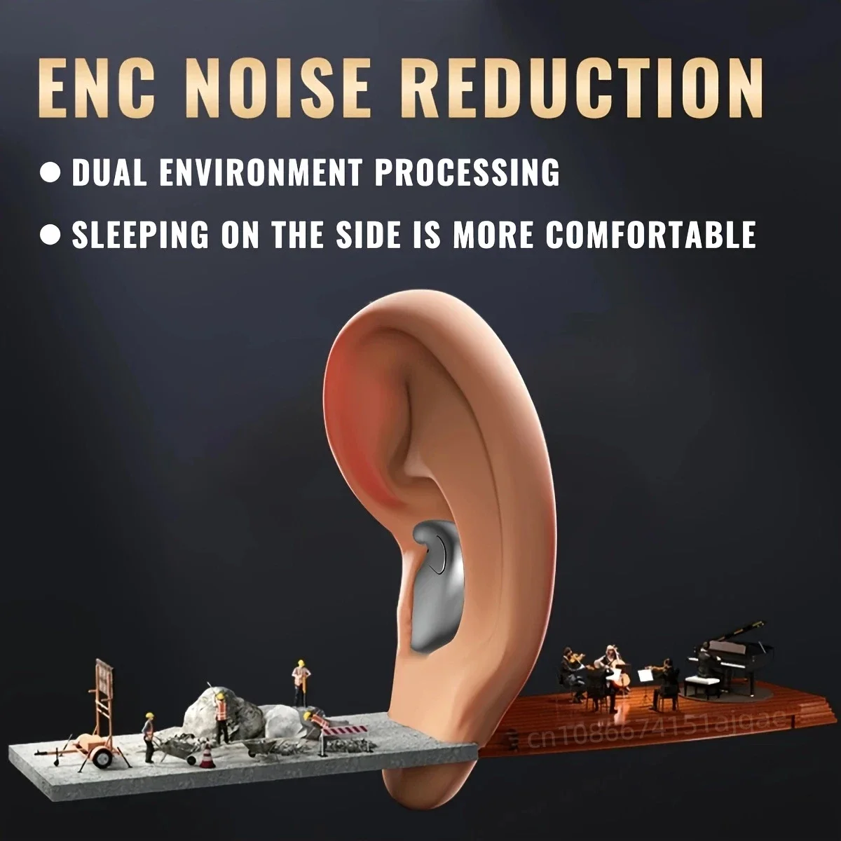 HOMEFISH Wireless Earbuds Noise Cancelling Bluetooth 5.3 for Android iOS