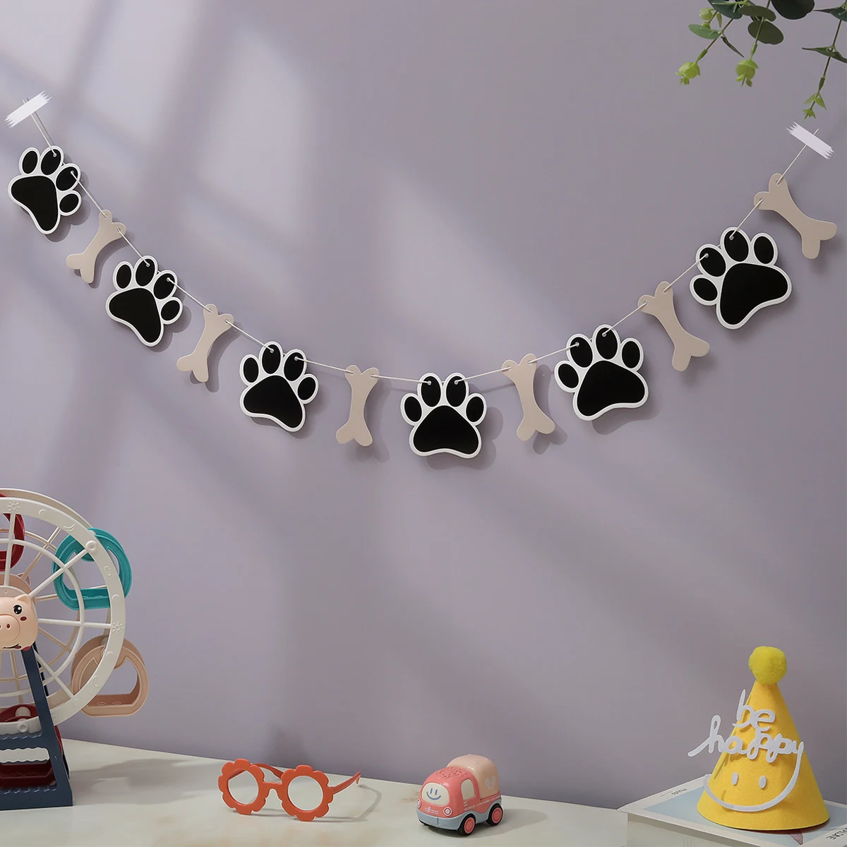 Birthday Banner Party Decorations Dog Bone Flag 1 piece 1 set
