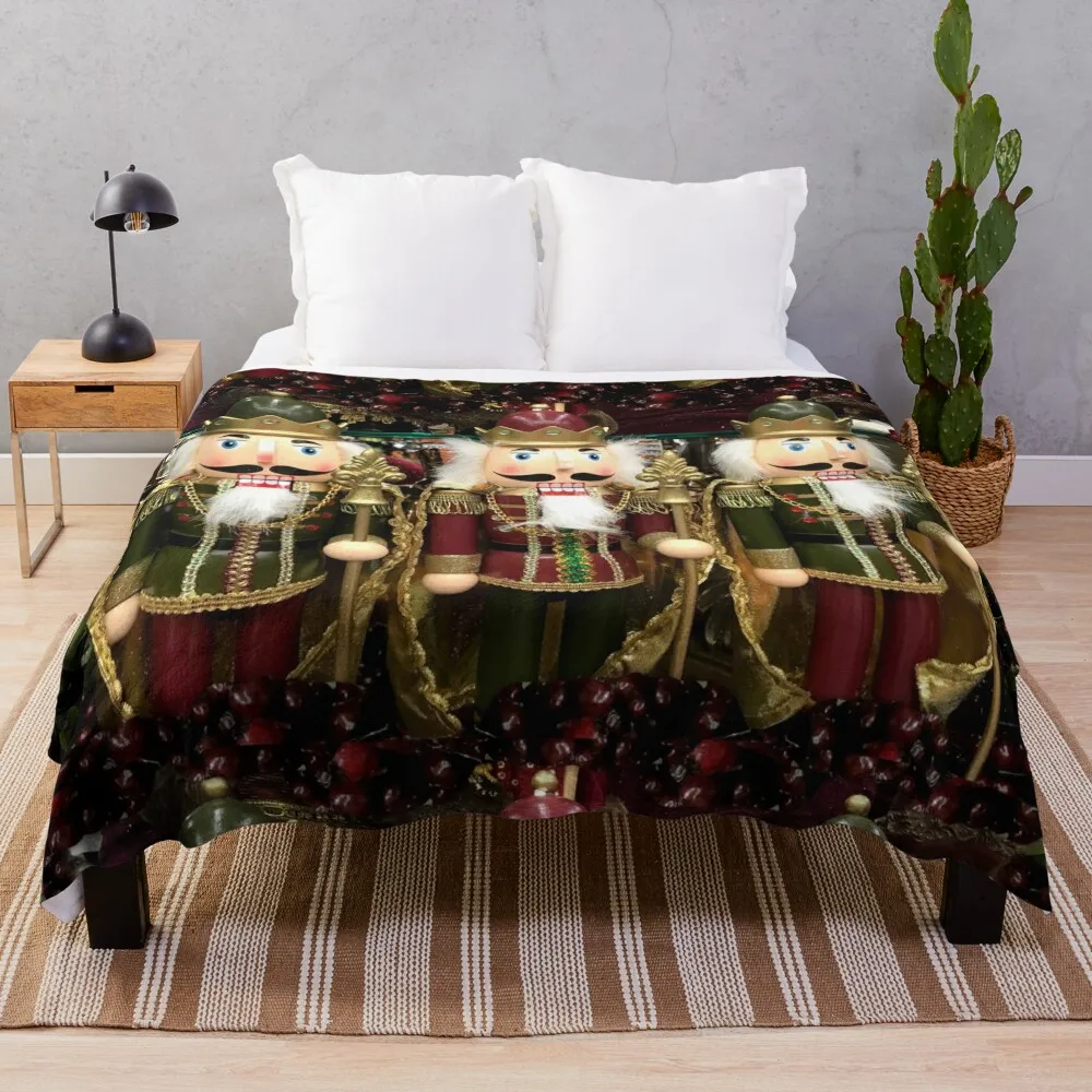 

Christmas Nutcracker Trio Throw Blanket Sofa Blanket Soft Bed Blankets