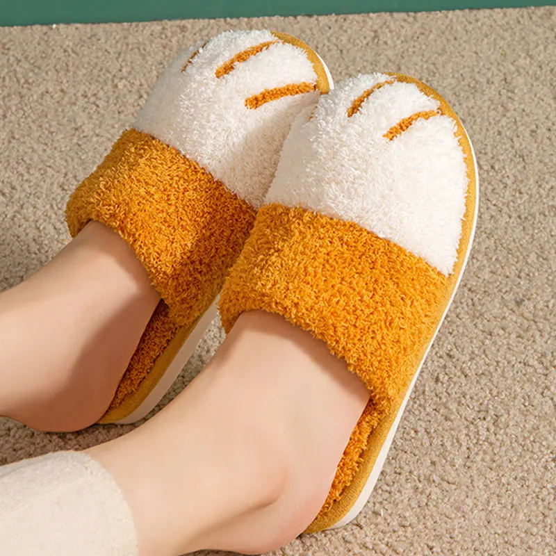 

Kidmi Cute Plush Slippers For Women Men Winter Fashion Warm Furry Cotton Home Slides Lovers Fluffy Cartoon Non-slip Slipper 2023