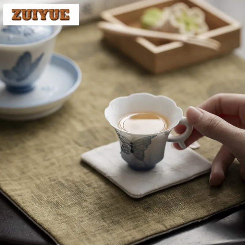 2 قطعة/الوحدة التدرج المنحدر رسمت باليد فراشة فنجا...