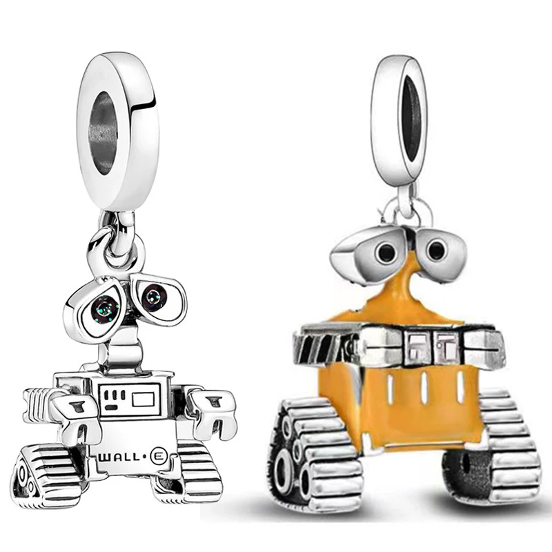 Fit Original Pandora Charms Bracelet Men Cute Disney Walle Robot Beads