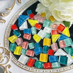 Blue Shine Assorted Glass Mosaic Tiles - 50 Piece Set for Crafts and Home Decoration (Colorful Geometry)