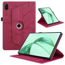 Premium Embossed Tree 360° Rotating Stand Tablet Case for 11 Tablets - 2024 Edition (Red)