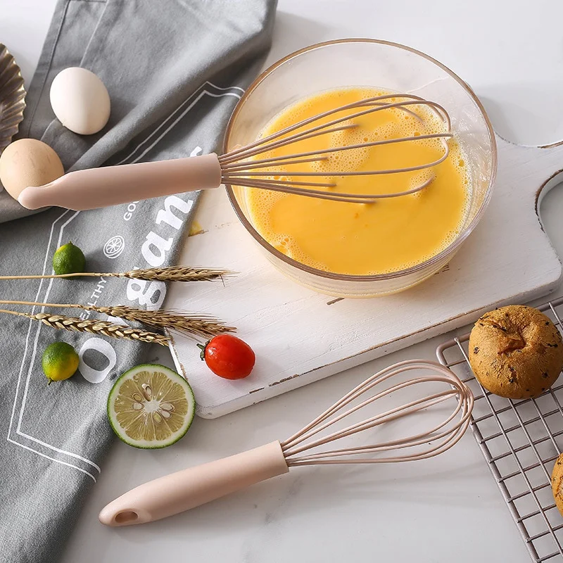 10/12 inches Manual Egg Beater Plastic Silicone Balloon Whisk Cream Mixer Stirring Mixing Whisking Balloon Coil Style Egg Tools