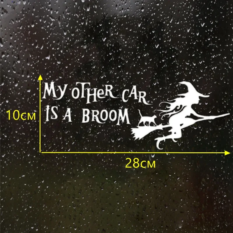 Various Sizes Car Sticker Die-Cut Vinyl Decal Witch on A Broom Waterproof Auto D