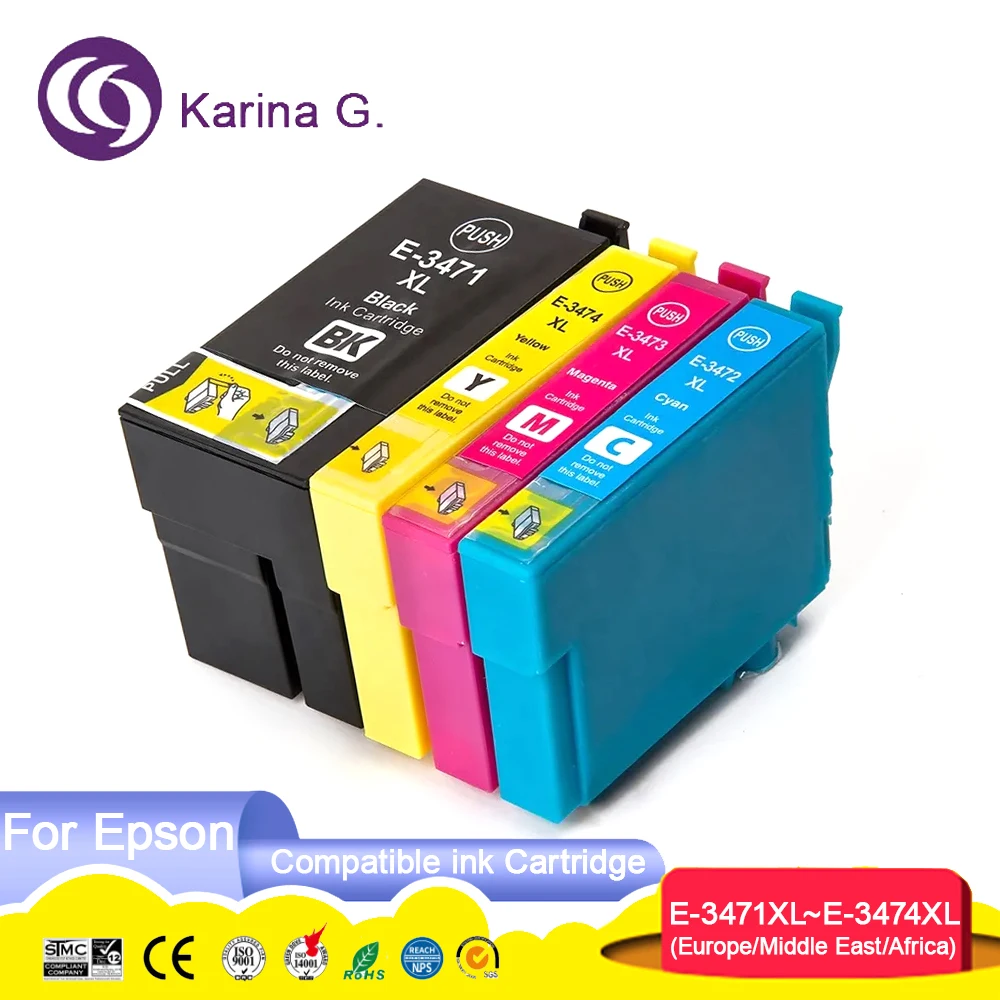 

Совместимый для Epson T3471 T3472 T3473 T3474 34XL картридж для принтера Epson WorkForce Pro WF-3720DWF/3725DWF