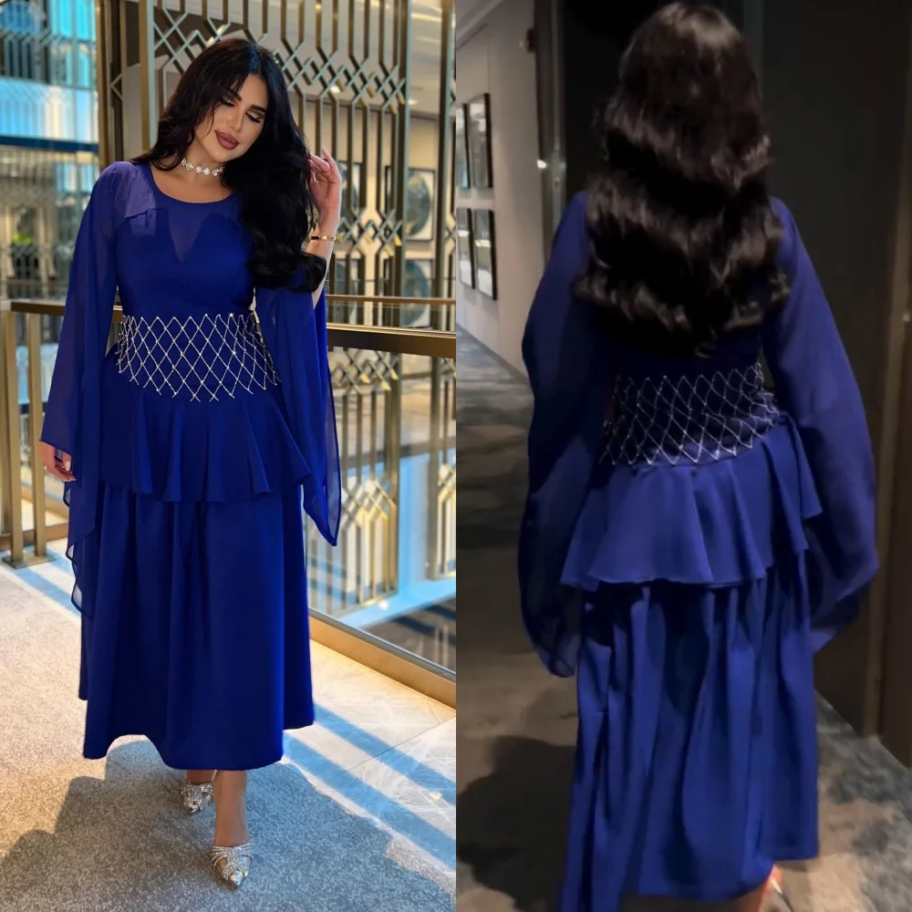 

Jiayigong Chiffon Beading Beach A-line O-Neck Bespoke Occasion Gown Midi es Saudi Arabia