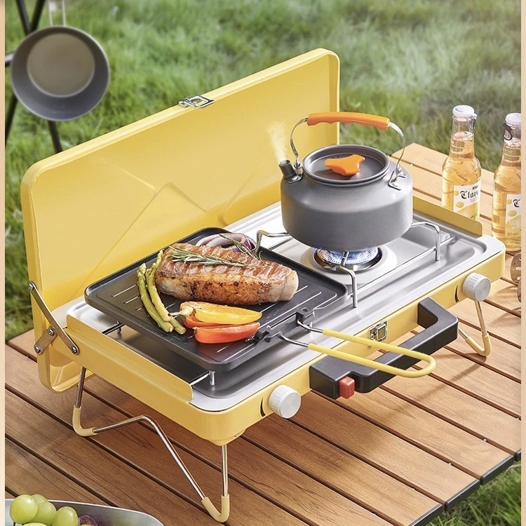 

Outdoor Portable Stove Cooking Utensils Hot Pot Camping Casgas Gas BBQ Stove