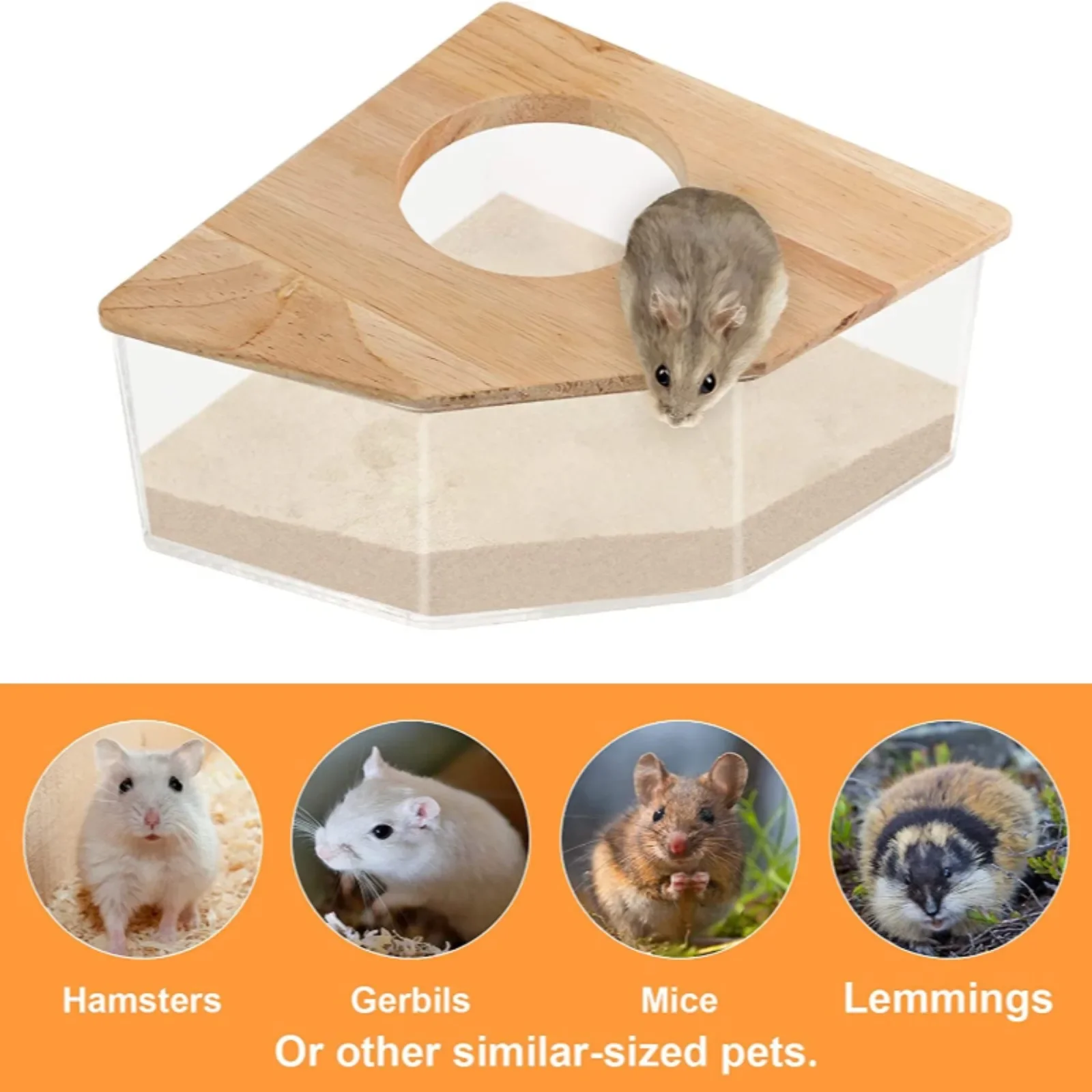 Hamster Bathroom House Sandbox Full Transparent Urine Sand Basin Golden Bear Supplies Sand Bath Container Small Pet Bathroom 햄스터