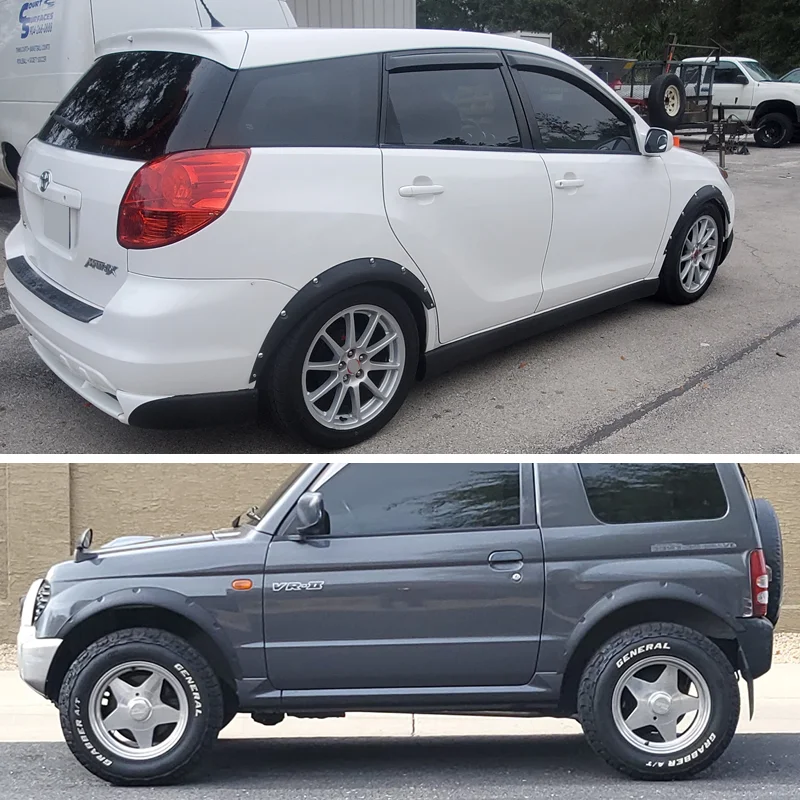 8개입 자동차 휀더 플레어 범용 확장 4x4 휠 아치 립 매트 블랙 73cm 토요타 혼다 닛산 벤츠 BMW 아우디용