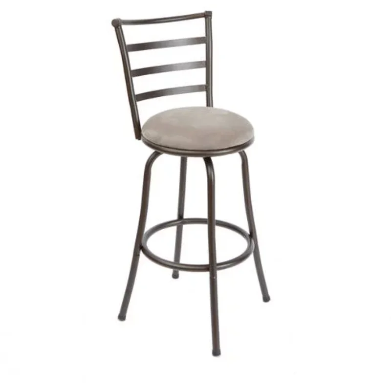 

Mainstays Adjustable 24" or 29" Swivel Barstool, Grey Microfiber Cushion