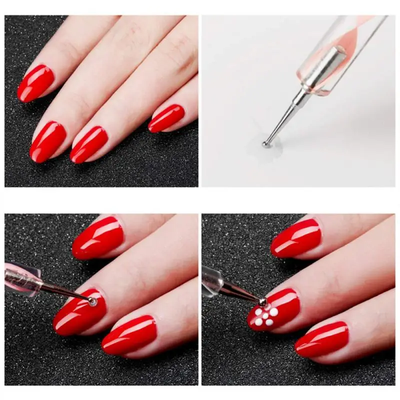 5pcs Professional Nail Dotting Pen 2 Ways Drill Point Pen DIY Swirl Marbleizing Steel Dotting Drawing Pen Set for Nail Art Tool 5