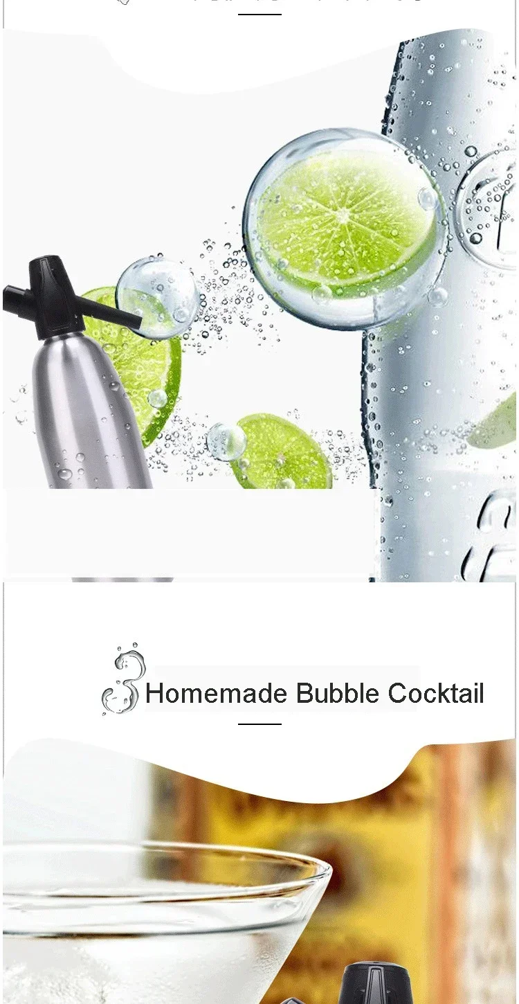 Description Picture 5 of itemManual 1L Soda Siphon CO2 Dispenser WATER Bubble Generator Cool Drink Cocktail Soda Machine Aluminum Bar DIY Soda Maker