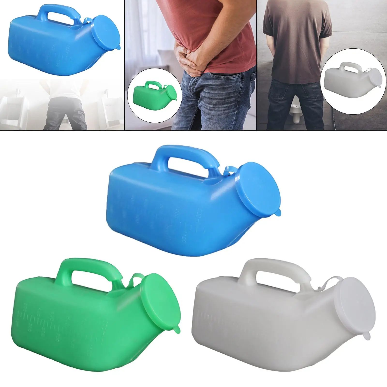1200ml Male Urinal Pee Bottle for Car Seniors Portable Plastics Urinal
