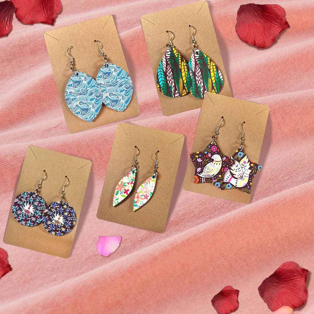 260Pcs Sublimation Blank Teardrop Earring Pendant Valentine's Day Women DIY Earring Heat Transfer Unfinished Wood Earring
