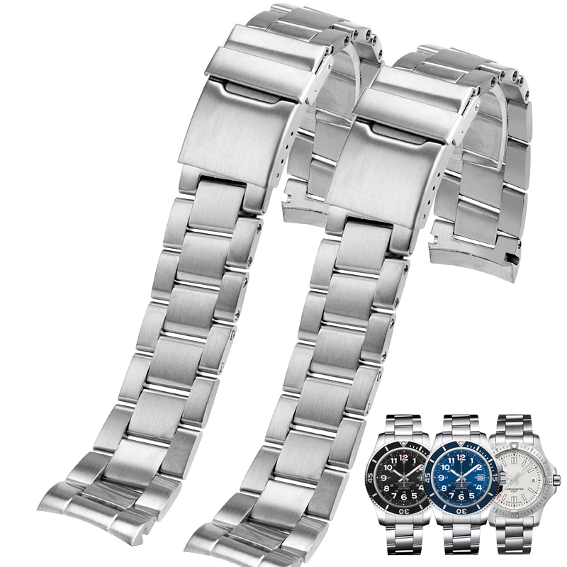 Per Breitling Super Marine Steel Belt Aviation Timing Men Avengers Arc Interface Acciaio Inossidabile Con Cinturini Da 22Mm
