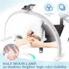 Nail Table Lamp With Diamond Manicure Desk Lamp With Remote LED Half Moon Light For Nails Art Tattoo Salon Eyelash 3